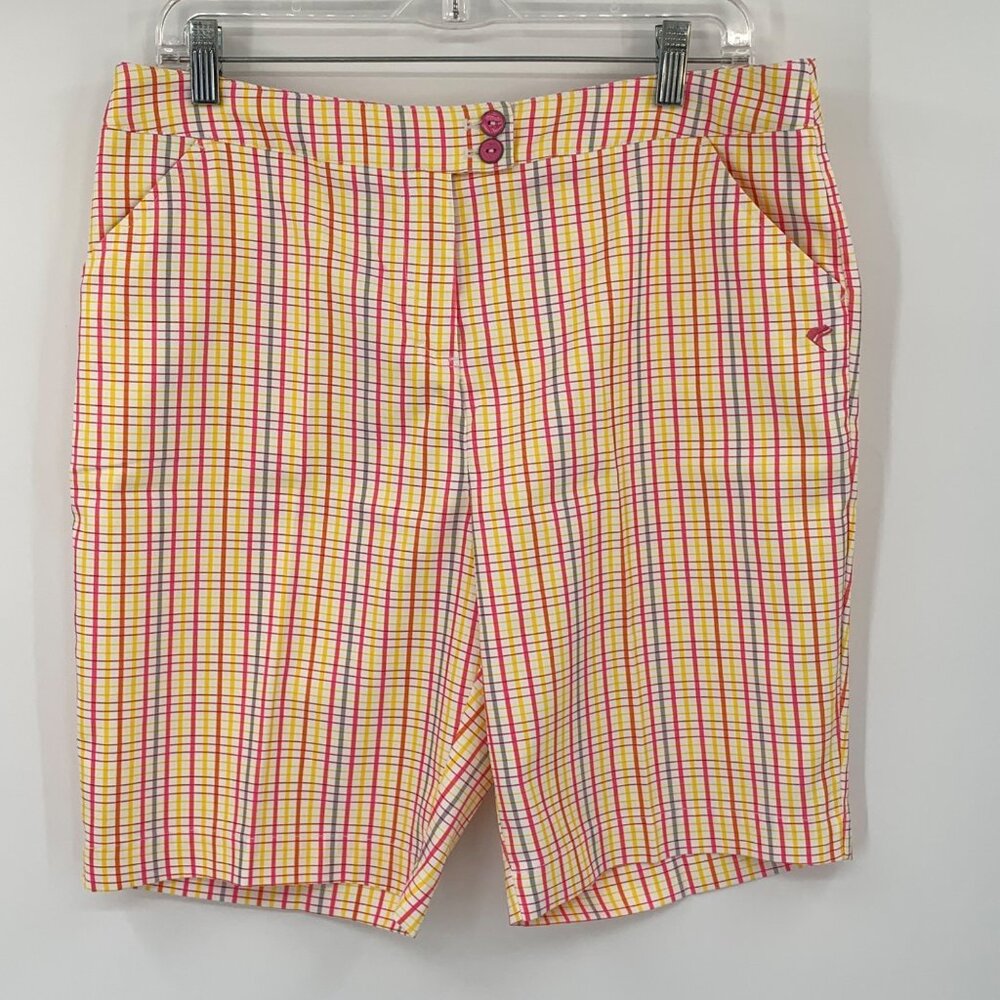 Golf America Stretch‎ Bright Geometric Polyester Women's Golf Shorts Size 12 - Picture 3 of 10